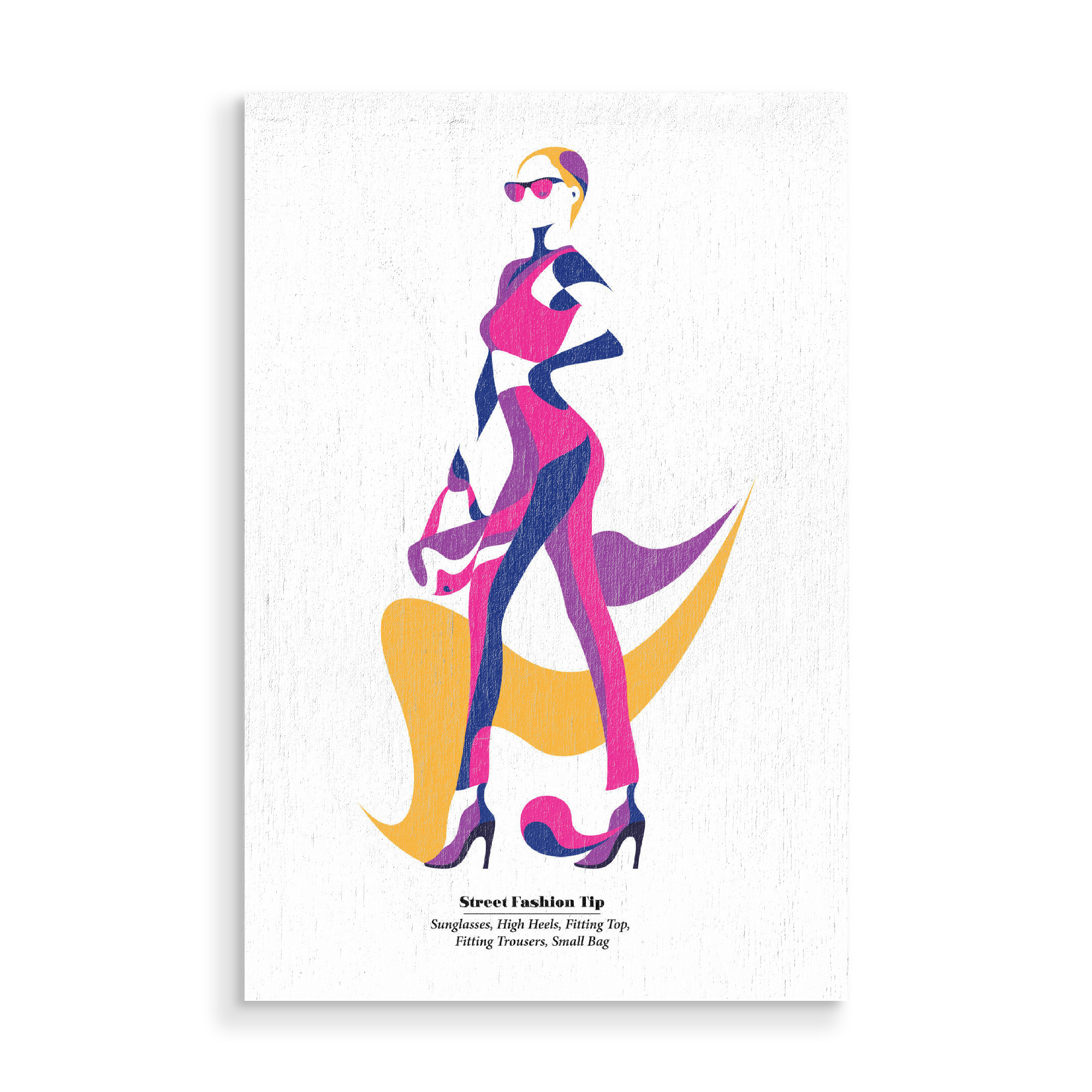 Holzbild "Street Fashion Tip" artboxONE - Fashion - Woman,Fashion,Style,Bag,Sunglasses,Outfit,Clothes,Shopping
