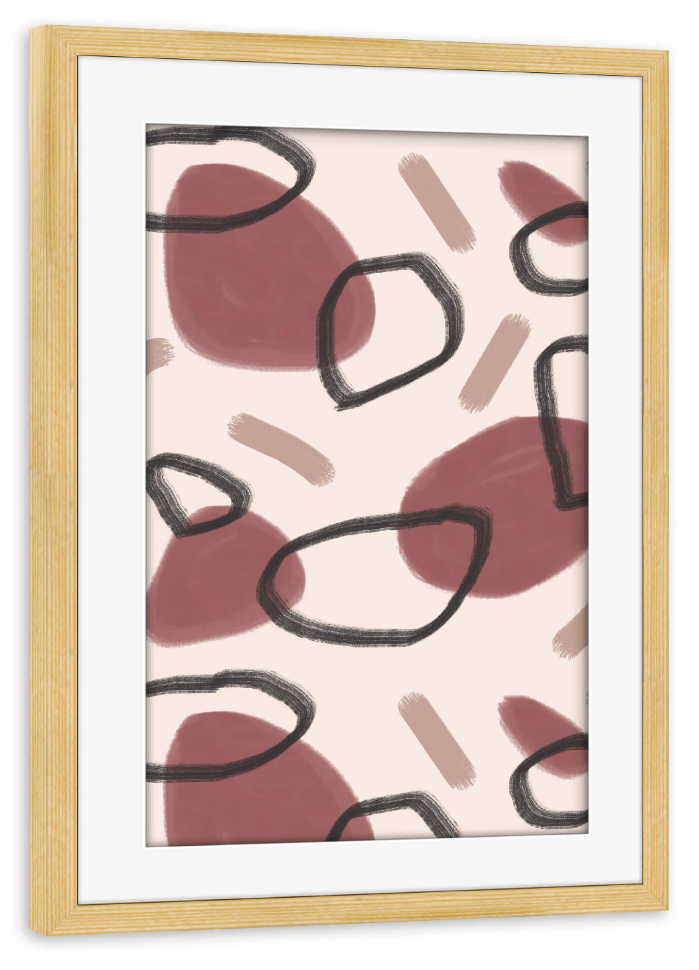 Poster mit Rahmen kiefer "Abstract Autumn" artboxONE - Abstrakt - Pattern,Contemporary,Shapes,Doodle