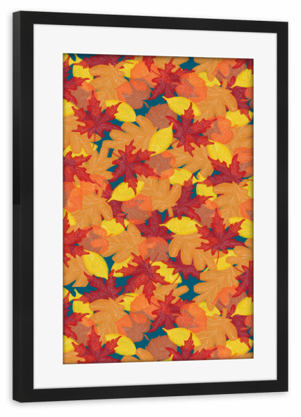 Poster mit Rahmen schwarz "Bright Fall" artboxONE - Natur - Leaves,Oak,Maple,Fall-vibes