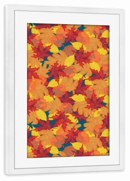 Poster mit Rahmen weiß "Bright Fall" artboxONE - Natur - Leaves,Oak,Maple,Fall-vibes