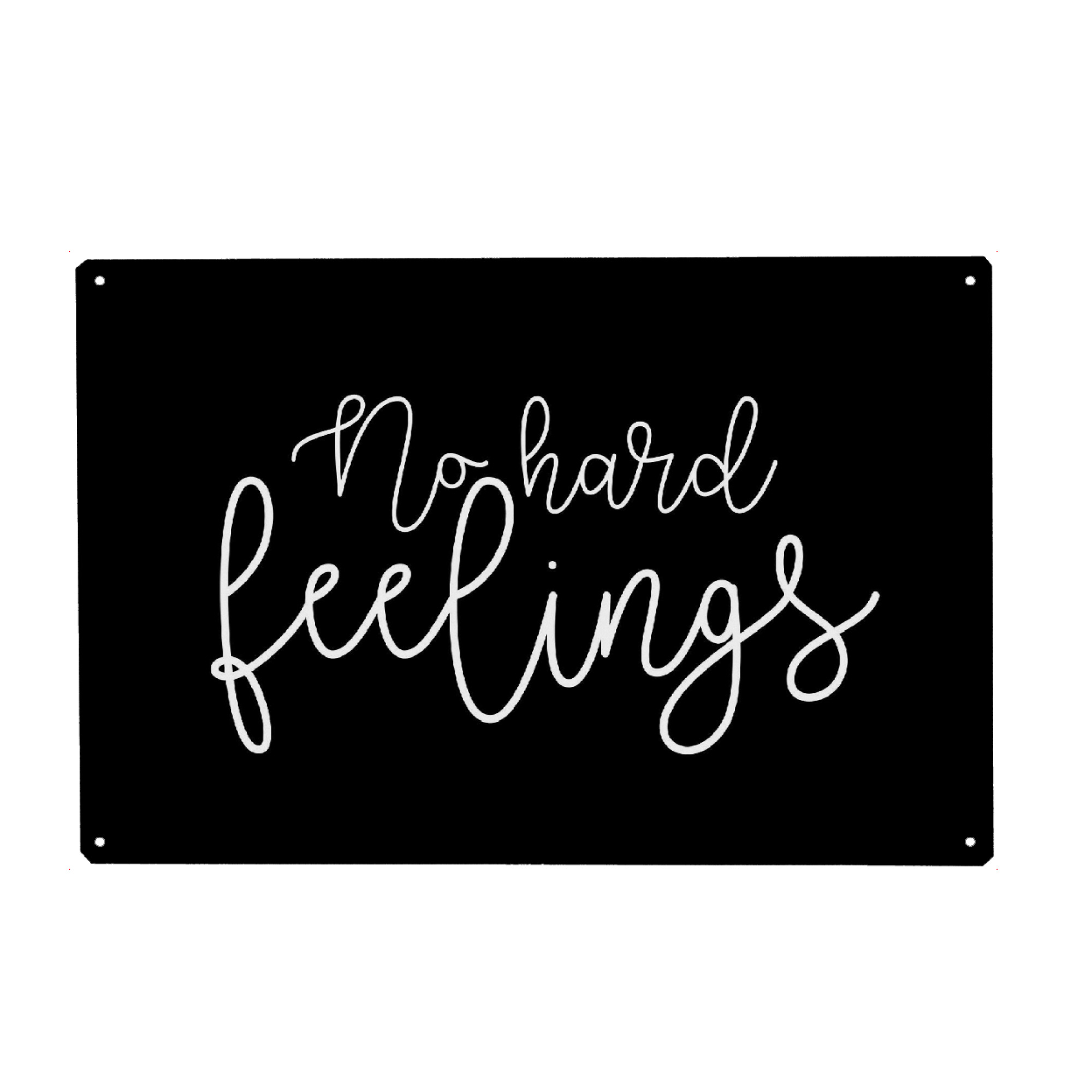 Holzbild "No hard feelings black" artboxONE - Typografie,Schwarzweiß,Liebe - Feelings