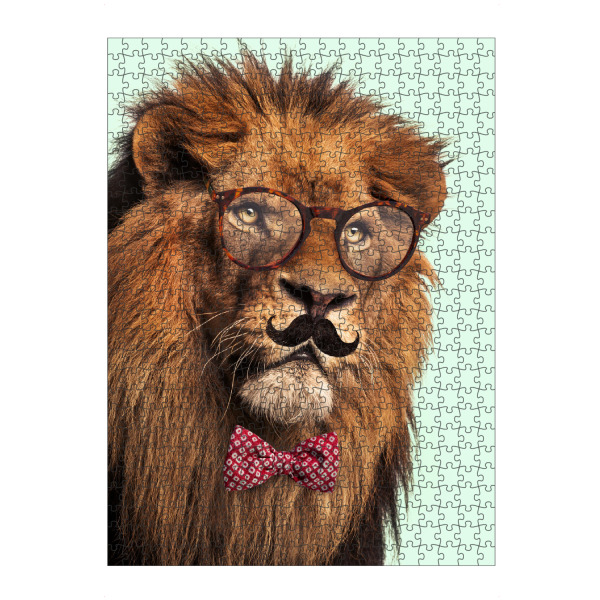 artboxONE Puzzle "MOUSTACHE LION" artboxONE - Tiere,Lustig - Lion,Surreal,Mustache,Glasses,Hipster - Bild lion