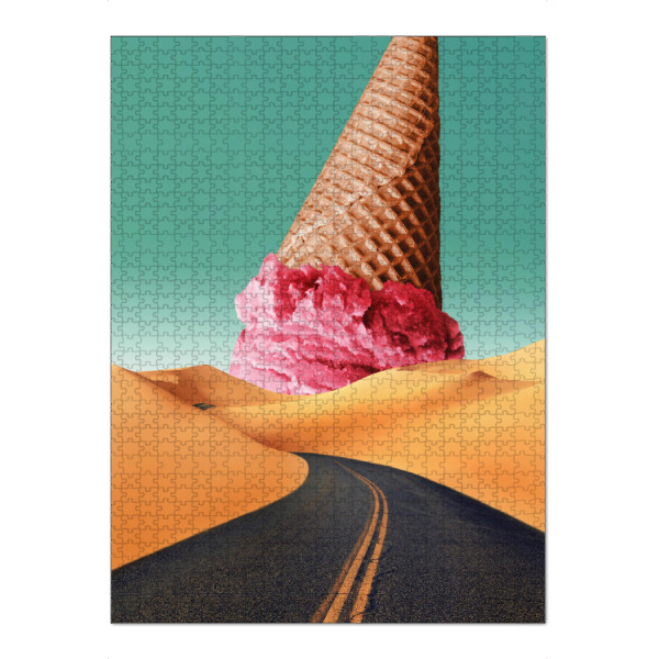 Puzzle Ravensburger "FATA MORGANA ICE" artboxONE - Essen & Trinken,Fiktion,Lustig - Ice cream,Desert,Road - Bild ice cream