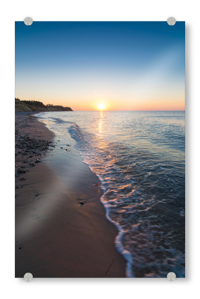 Acrylglasbild "Sonnenuntergang am Meer" artboxONE - Reise / Strand und Meer - Rügen,Abend,Mecklenburg,Vorpommern,Küste