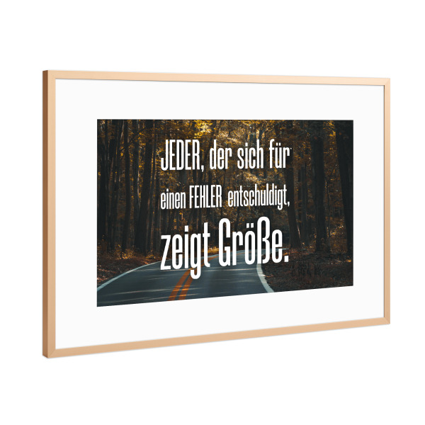 Poster mit Rahmen Kupfer "Jeder" artboxONE - Typografie