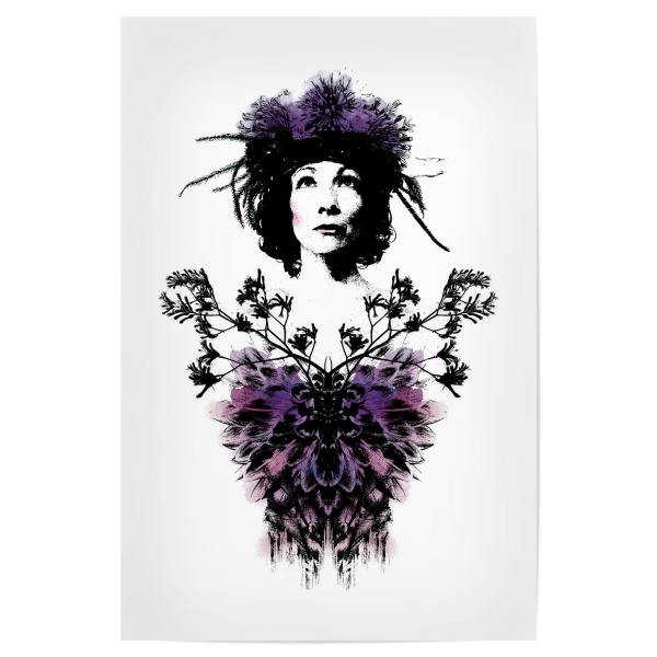 Poster 30x20 cm "Natura Elemental Goddess" artboxONE - Natur,Floral,Menschen,Schwarzweiß,Ultraviolet