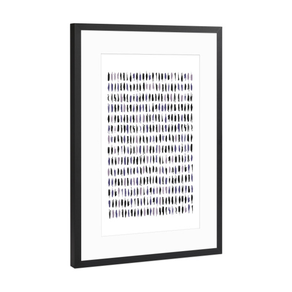 Poster mit Rahmen Schwarz (Metallic) "Ultra Violet Brushstrokes" artboxONE - Abstrakt,Ultraviolet
