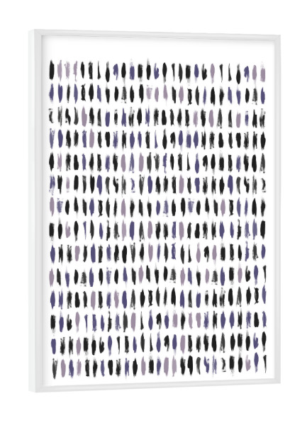 Poster mit weißem Rahmen "Ultra Violet Brushstrokes" artboxONE - Abstrakt,Ultraviolet