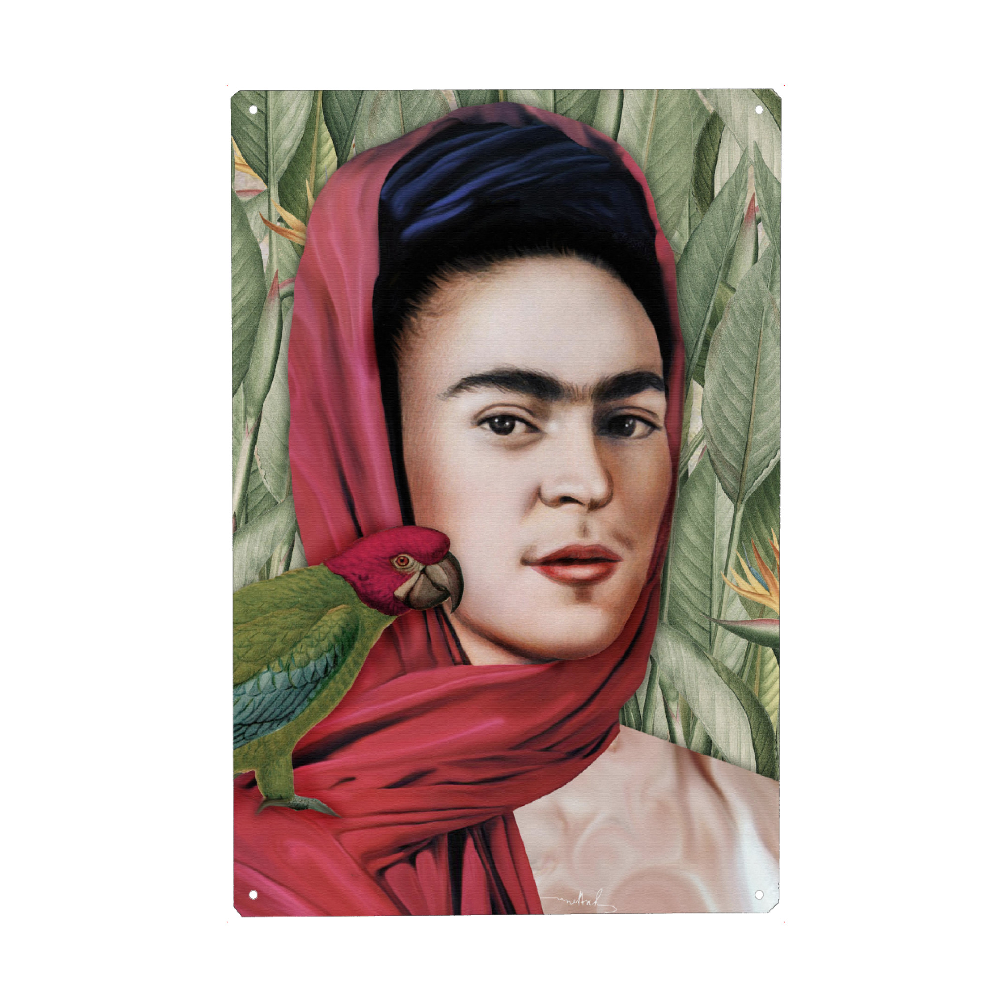 Metall Poster "Frida Vida" artboxONE - Floral,Menschen