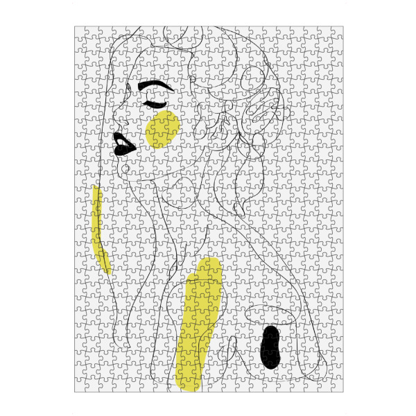 artboxONE Puzzle "One line girl" artboxONE - Abstrakt,Menschen,Schwarzweiß