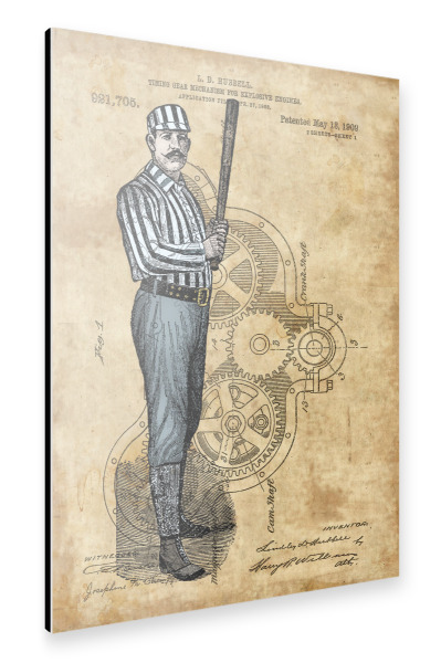 Alu-Dibond "Steampunk Baseball Striker" 30x20 cm artboxONE