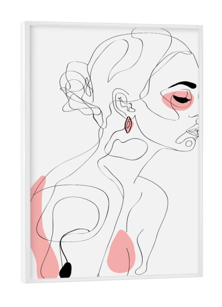 Poster mit weißem Rahmen "One line girl part I" artboxONE - Menschen,Schwarzweiß,Fashion