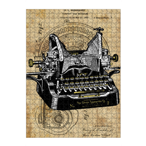 artboxONE Puzzle "Vintage Schreibmaschine" artboxONE - Typografie - Schreibmaschine,Vintage,Antik,Steampunk,Entwurf,Retro - Bild schreibmaschine
