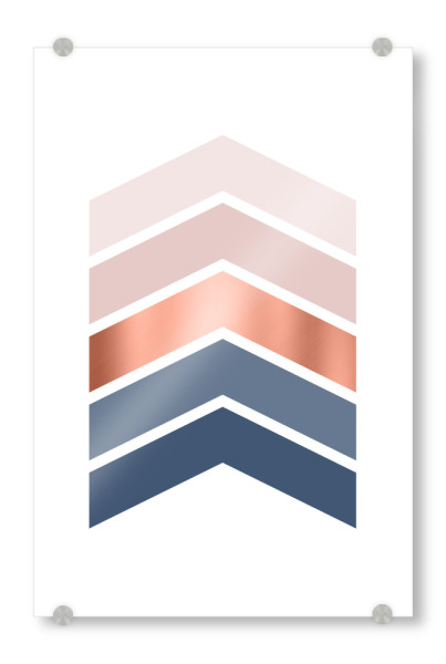 Acrylglasbild "Scandi Chevrons in blush +navy" artboxONE - Geometrie