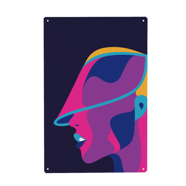 Metall Poster "Sports Woman" artboxONE - Menschen,Fashion - Woman,Style,Fashion,Face,Minimal - Blechschild