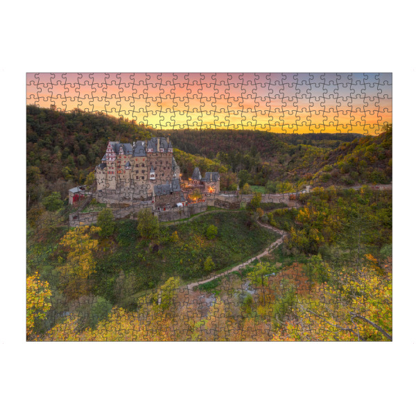 artboxONE Puzzle "Burg Eltz im Herbst" artboxONE - Reise,Architektur - Rheinland-pfalz,Mosel,Eifel,Burg eltz,Burg,Herbst,Sonnenuntergang