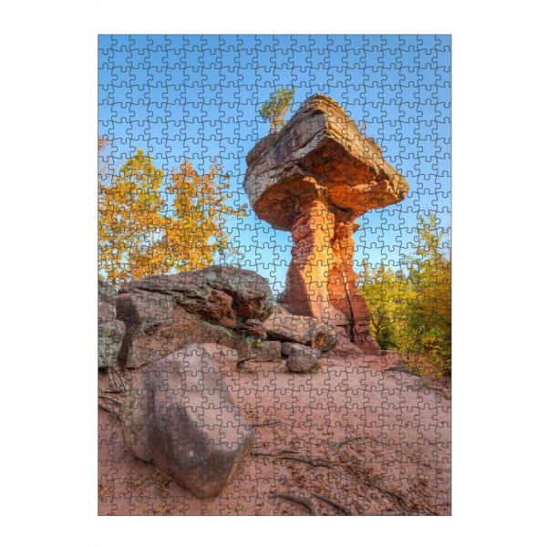 artboxONE Puzzle "Teufelstisch" artboxONE - Natur,Reise - Rheinland-pfalz,Pfälzerwald,Hinterweidenthal,Teufelstisch,Felsen,Natur,Herbst