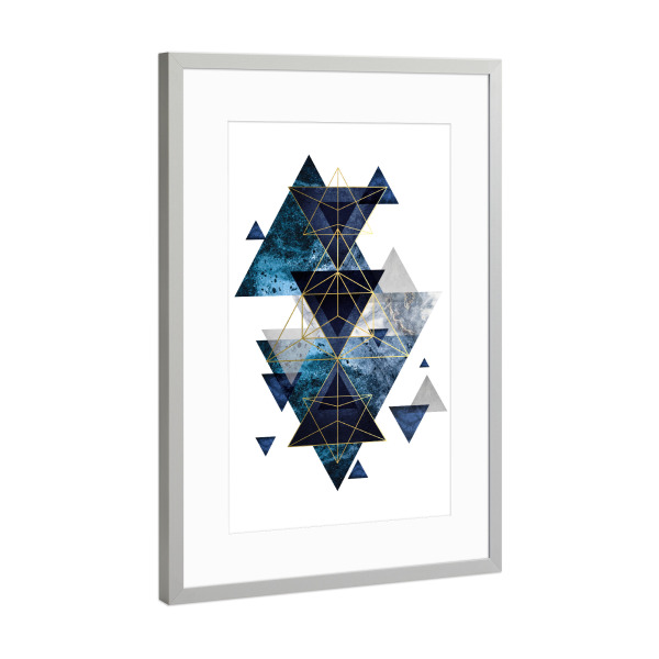 Poster mit Rahmen Silber "Geometric Greatness" artboxONE - Geometrie