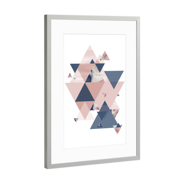 Poster mit Rahmen Silber "Geometric Beauty" artboxONE - Geometrie