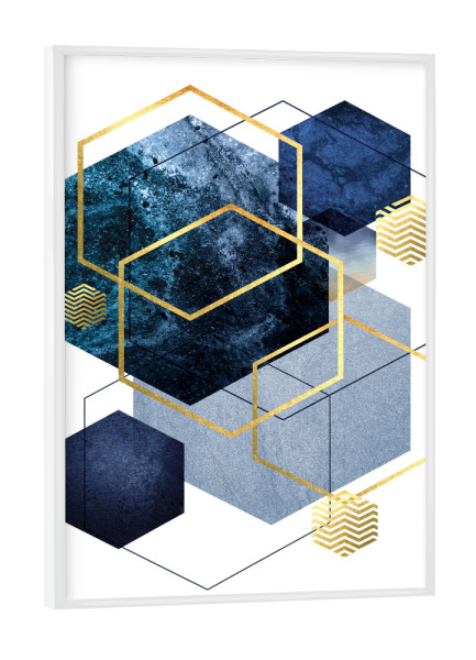 Poster mit weißem Rahmen "Hexagonal Bliss" artboxONE - Abstrakt,Geometrie