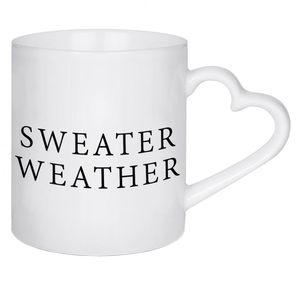 Herztasse "Sweater Weather" artboxONE - Typografie,Menschen - Sweater,Weather,Typo,Typografie,Minimal,Minimalismus