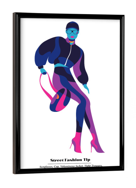 Poster mit schwarzem Rahmen "Urban Fashion Tip" artboxONE - Menschen,Fashion - Fashion,Style,Woman,Sunglasses,Heels,Outfit,Street,Urban,Bag,Purse