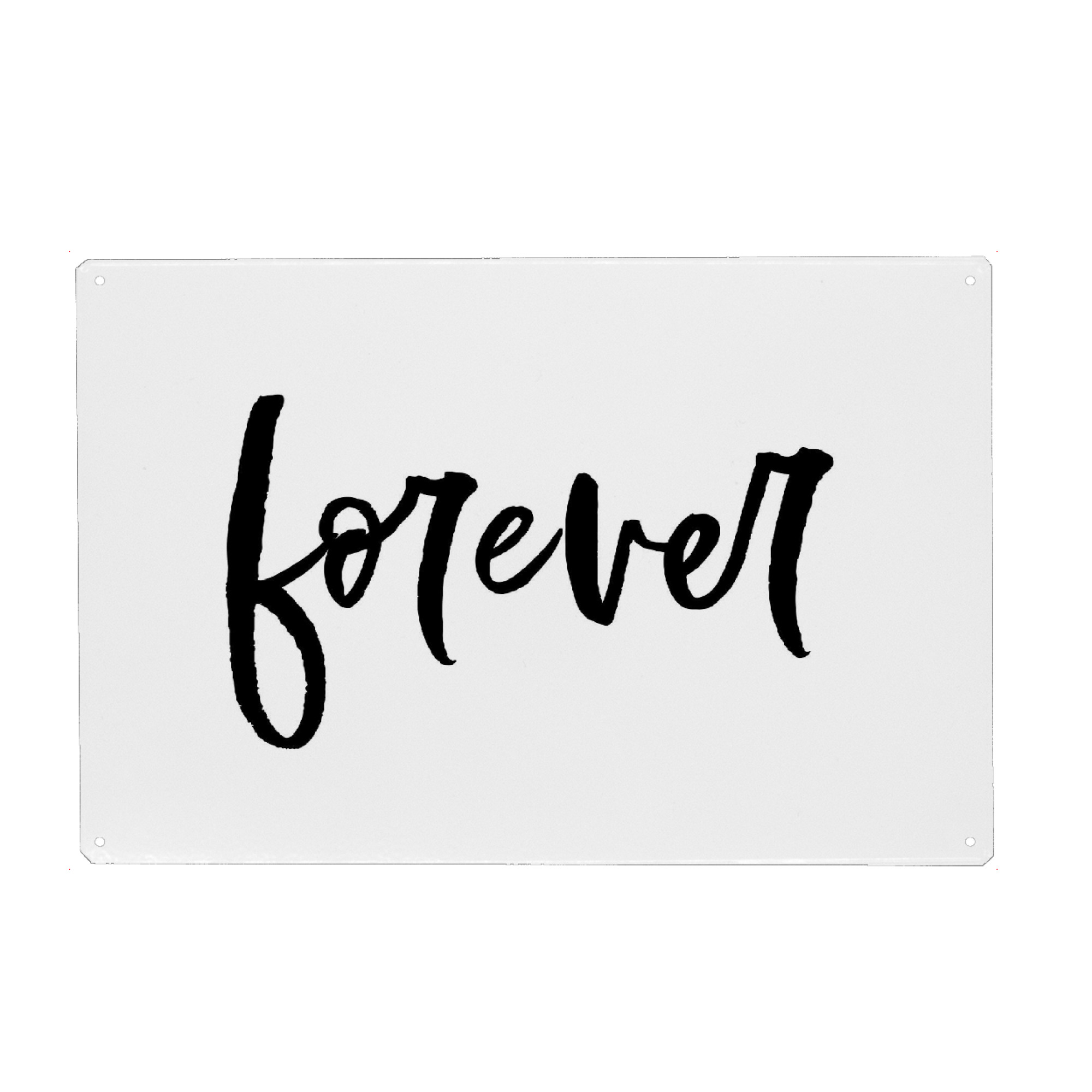 Metall Poster "Forever - für immer" artboxONE - Typografie,Schwarzweiß,Liebe