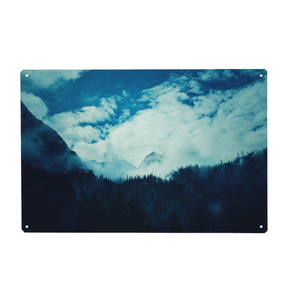 Holzbild "Go the f*** outside!" artboxONE - Natur,Reise - Alpen,Berge,Nebel,Reise,österreich,Tirol,Natur,Landschaft,Berg