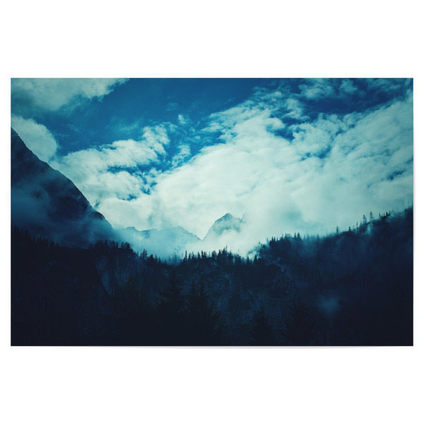 Poster 30x20 cm "Go the f*** outside!" artboxONE - Natur,Reise - Alpen,Berge,Nebel,Reise,österreich,Tirol,Natur,Landschaft,Berg
