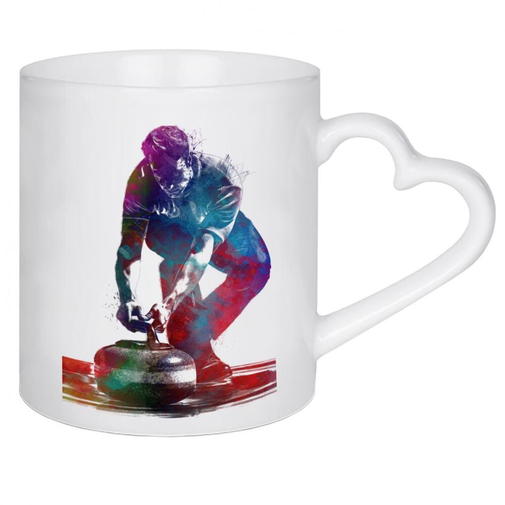 Herztasse "Curling-Sportkunst A" artboxONE - Sport - Curling,Sport,Grafik,Illustration