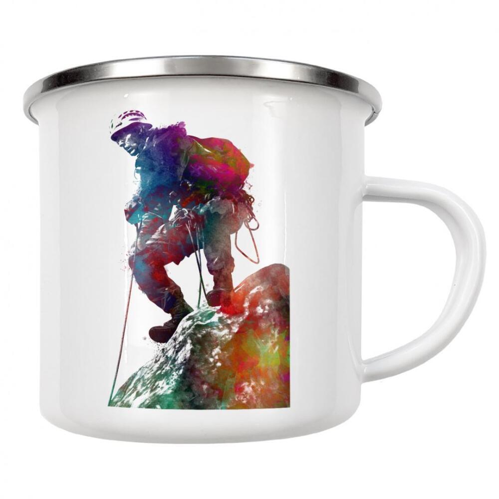 Emaille Tasse "Bergsport Kunst A" artboxONE - Sport,Sport / Motivation - Berg,Bergsteiger,Bergsteigen,Bergsteiger,Sport