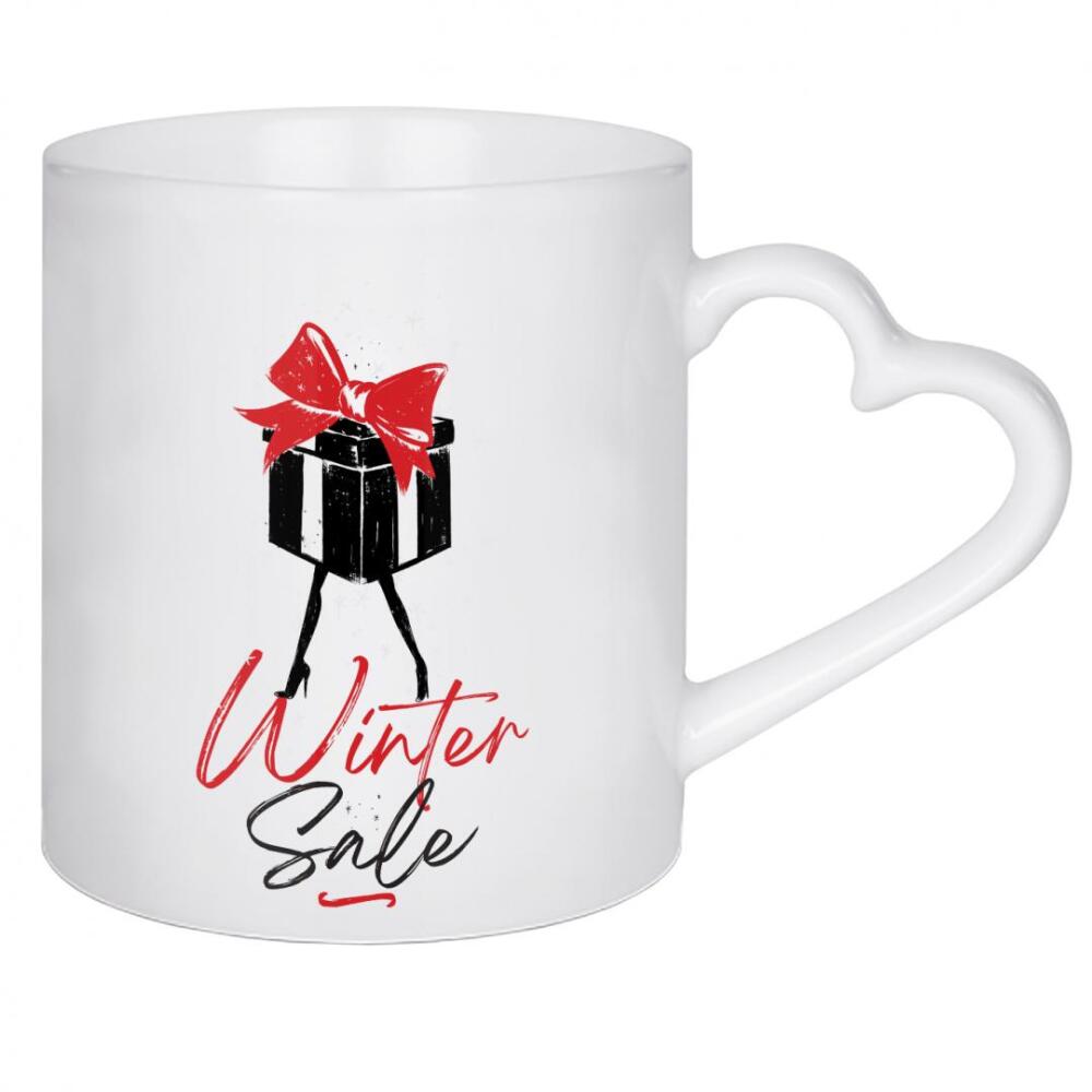 Herztasse "Weihnachtsgeschenkbox weiß" artboxONE - Typografie,Weihnachten,Lustig