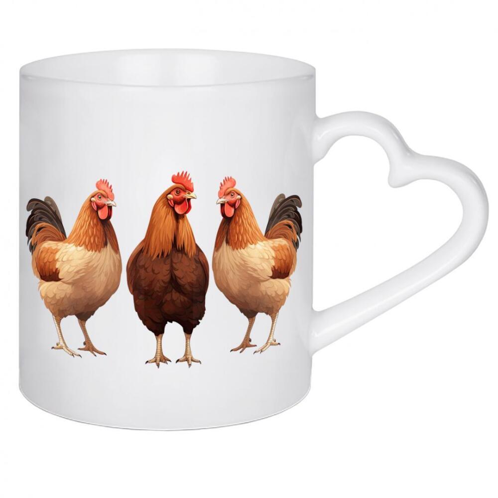 Herztasse "Hühner-Illustrationen" artboxONE - Tiere,Für Mama,Für Papa,Festivals,Lustig
