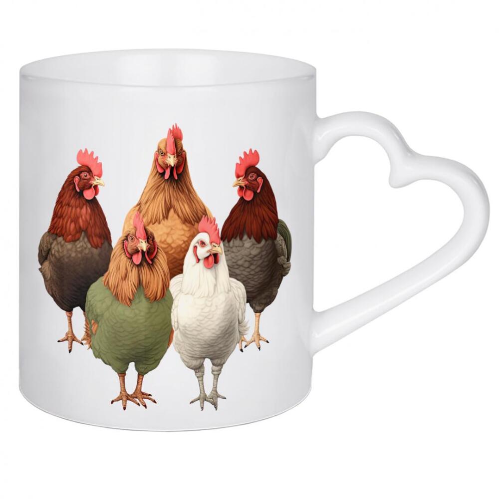 Herztasse "Süße Hühnerrassen" artboxONE - Tiere,Fashion,Für Mama,Festivals,Lustig
