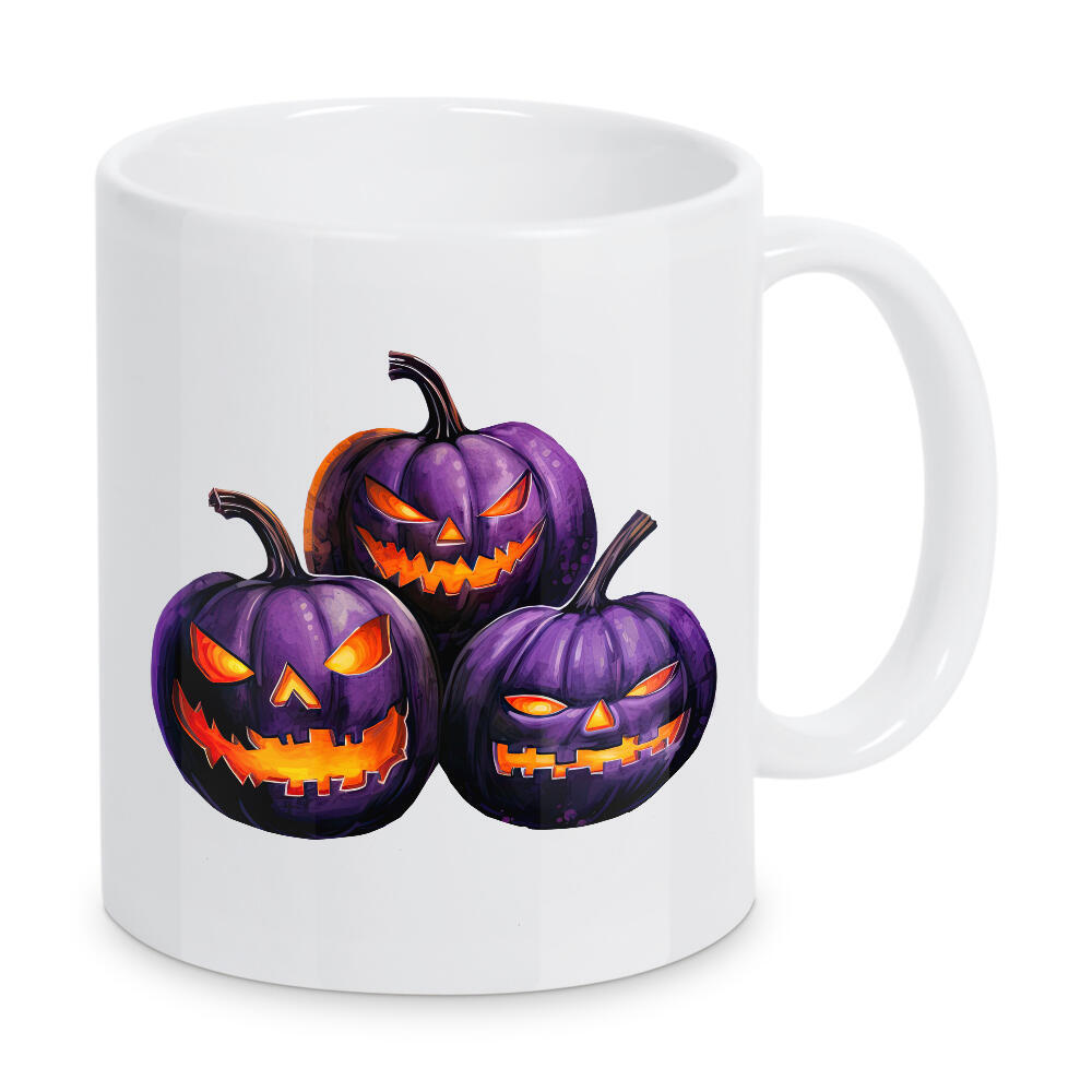 Tasse "Lila Kürbisse" artboxONE - Typografie,Essen & Trinken,Festivals,Halloween,Lustig