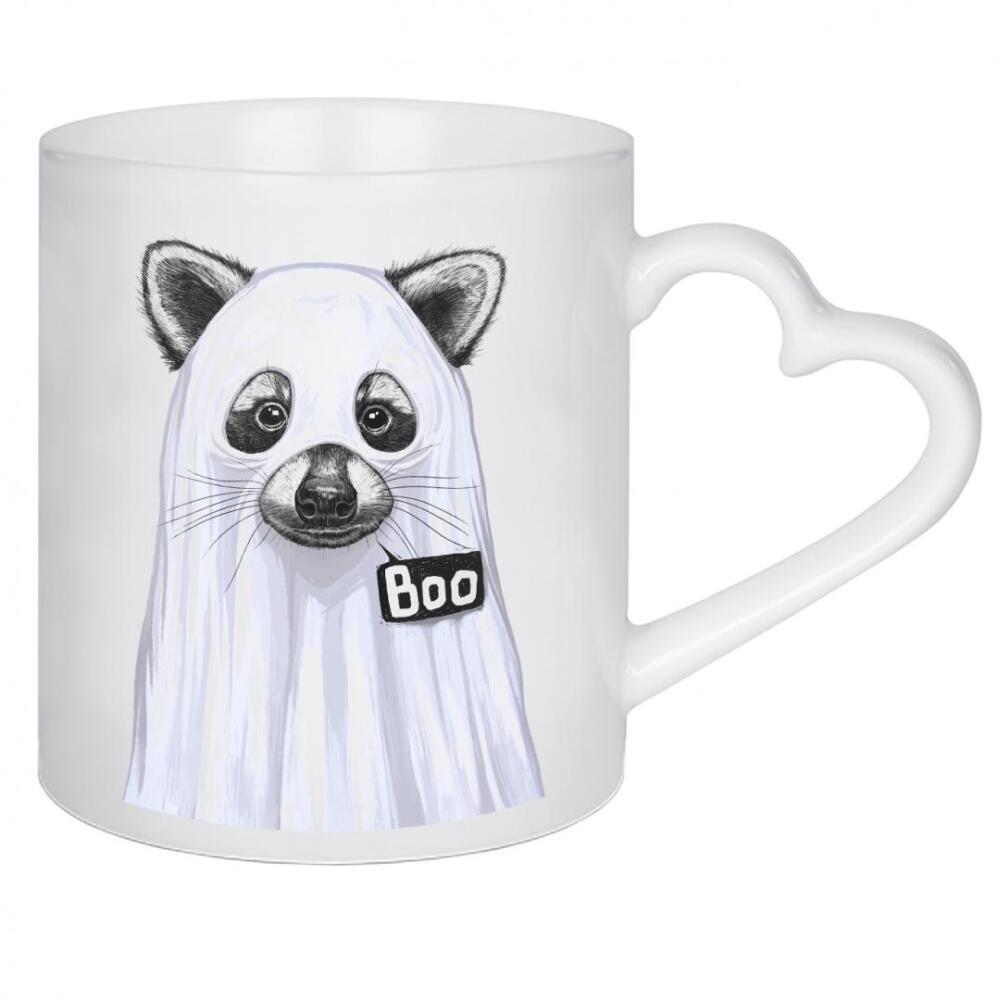 Herztasse "Waschbär Boo" artboxONE - Tiere,Halloween,Lustig