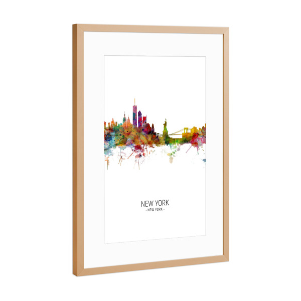 Poster mit Rahmen Kupfer "New York Skyline Portrait" artboxONE - Städte / New York - New york,Skyline,Cityscape