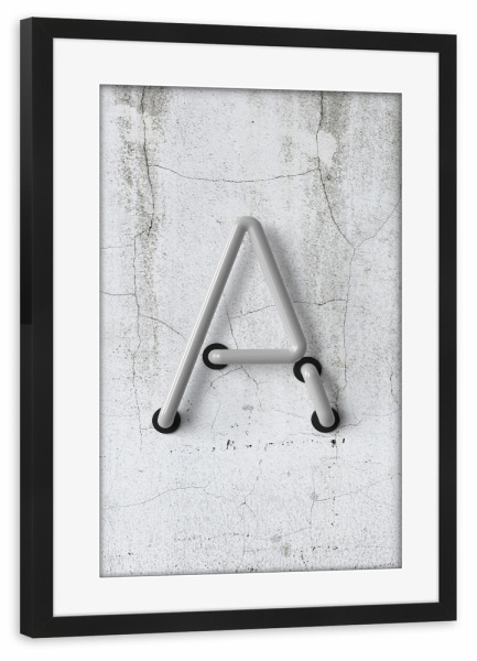 Poster mit Rahmen schwarz "Neon Alphabet Off - A" artboxONE - Buchstaben / A - Buchstabenset-neon2,Buchstabe-a,Abc,Alphabet,Neon sign,Neon art