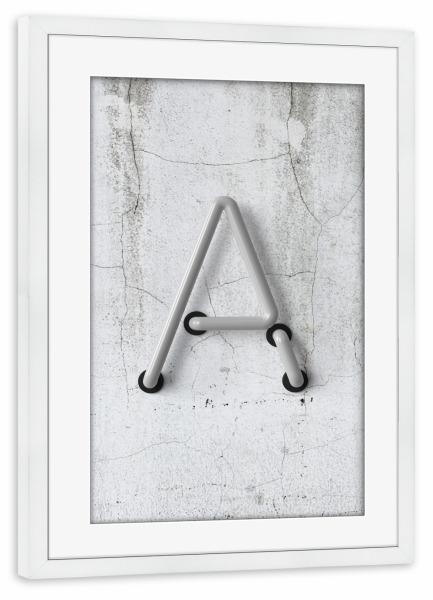 Poster mit Rahmen weiß "Neon Alphabet Off - A" artboxONE - Buchstaben / A - Buchstabenset-neon2,Buchstabe-a,Abc,Alphabet,Neon sign,Neon art