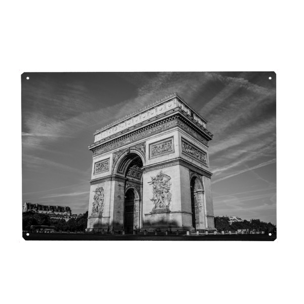 Holzbild "Iconic Arc de Triomphe" artboxONE - Schwarzweiß,Architektur,Städte / Paris