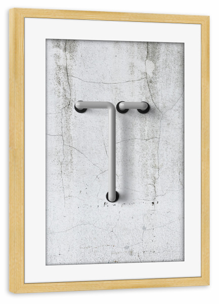 Poster mit Rahmen kiefer "Neon Alphabet Off - T" artboxONE - Buchstaben / T