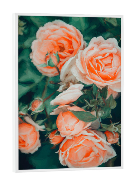 Poster mit weißem Rahmen "Seasons Blossom" artboxONE - Floral - Acrylic,Floral,Nature,Blush,Filter,Botanical,Roses,Garden,Coral,Flowers,Blossom,Bloom