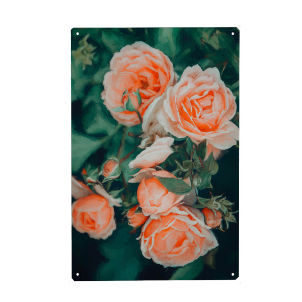Holzbild "Seasons Blossom" artboxONE - Floral - Acrylic,Floral,Nature,Blush,Filter,Botanical,Roses,Garden,Coral,Flowers,Blossom,Bloom