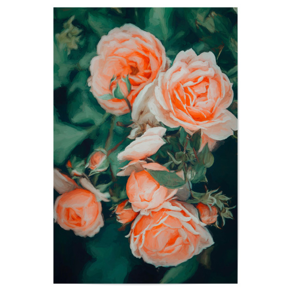 Poster "Seasons Blossom" artboxONE - Floral - Acrylic,Floral,Nature,Blush,Filter,Botanical,Roses,Garden,Coral,Flowers,Blossom,Bloom