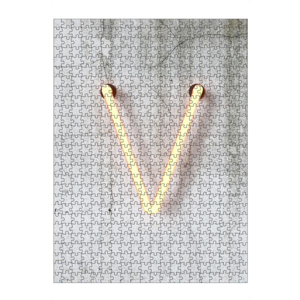Puzzle Ravensburger "Neon Alphabet On - V" artboxONE - Buchstaben / V - Buchstabenset-neon1,Buchstabe-v,V,Abc,Neon sign,Neon art,Buchstabe