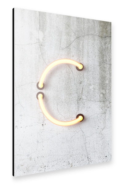 Alu-Dibond "Neon Alphabet On - C" 30x20 cm artboxONE