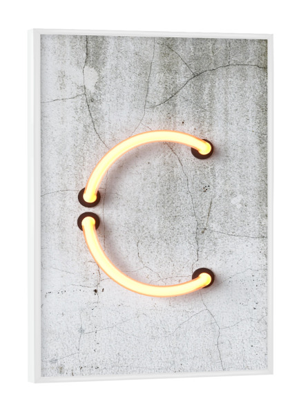 Poster mit weißem Rahmen "Neon Alphabet On - C" artboxONE - Buchstaben / C - Buchstabenset-neon1,Buchstabe-c,C,Neon,Neon sign,Neon art