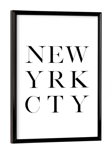 Poster mit schwarzem Rahmen "New York City Typography" artboxONE - Städte,Städte / New York,Typografie - New york city,New york,Usa,Amerika,Big apple