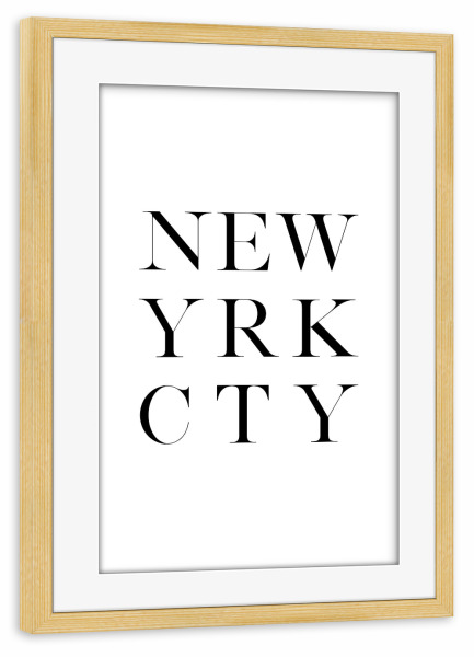 Poster mit Rahmen kiefer "New York City Typography" artboxONE - Städte,Städte / New York,Typografie - New york city,New york,Usa,Amerika,Big apple
