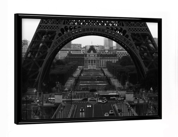 Poster mit schwarzem Rahmen "Paris Eiffel Tower view" artboxONE - Reise,Schwarzweiß,Architektur,Städte / Paris